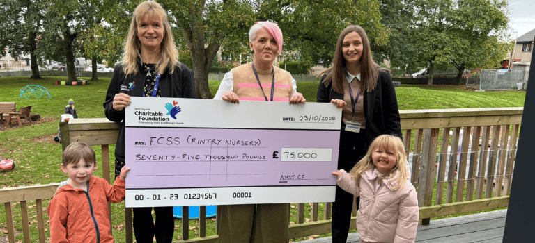 Hazel Anderson, Grants Officer at NHS Tayside Charitable Foundation, Susan McGhee, Chief Executive at FCSS, Stephanie Chalmers, Assistant Manager Fintry Mains Childcare & Community Hub.