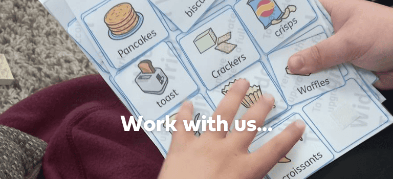 FCSS Jobs. Child in ASN Group using cards to choose snack