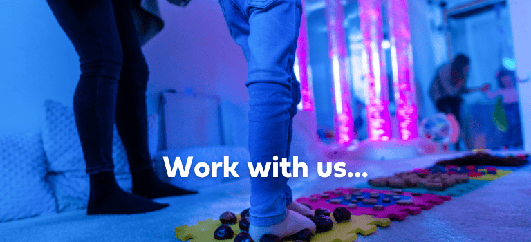 FCSS Jobs Aberdeenshire - child and practitioner in sensory room